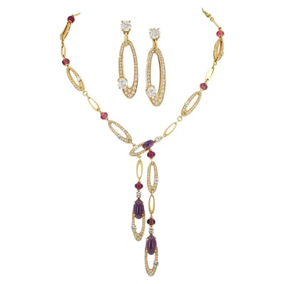 Pre-owned Bulgari 's Multi-colored Gem Diamond 'elisa' Set In Multiple