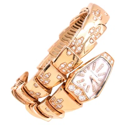 Pre-owned Bulgari New Bvlgari Tubogas Serpenti Scaglie Ladies Spp26wgd1gd11t Watch With Box +paper In Multi