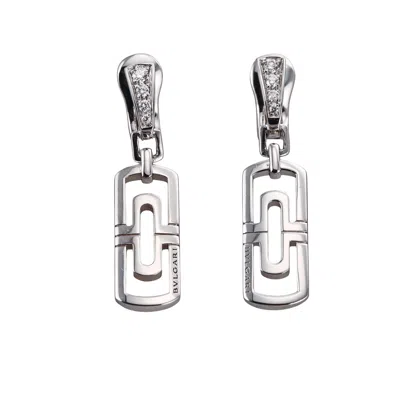 Pre-owned Bulgari Parentesi 18k Gold Diamond Drop Earrings In Multi
