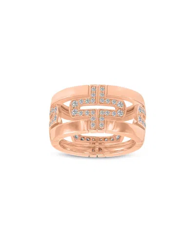 Bulgari Parentesi 18k Rose Gold 0.80 Ct. Tw. Diamond Ring In Silver