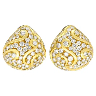 Pre-owned Bulgari Pave Diamond Earrings In Multi