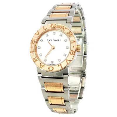 Pre-owned Bulgari Quartz Mother Of Pearl And Diamond Ladies Watch In Multi