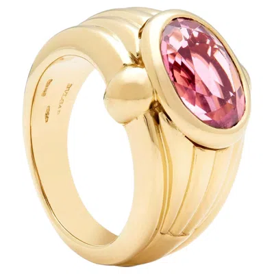 Pre-owned Bulgari Rare Vintage  Pink Tourmaline Ring Circa 1980s