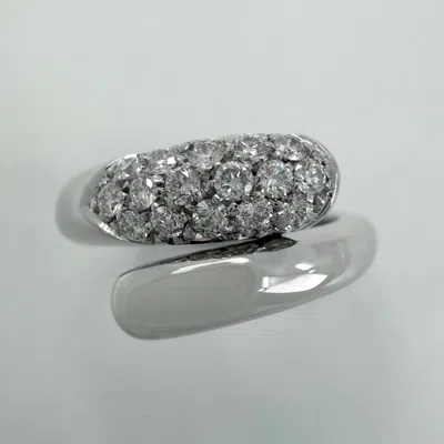 Pre-owned Bulgari Rare Vintage Bvlgari Astrea Pavé Diamond 18k White Gold Bypass Ring