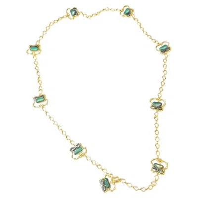 Pre-owned Bulgari Reversible Malachite And Jasper Long Chain Necklace, 1960s In Multi