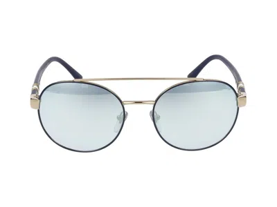 Bulgari Round Frame Sunglasses In Blue
