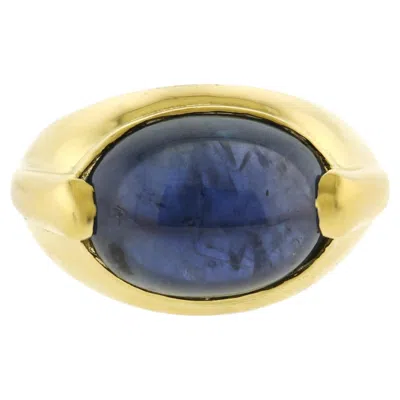 Pre-owned Bulgari Sapphire Cabochon Ring In Blue