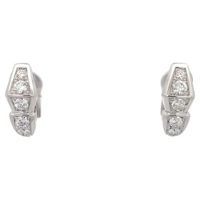 Pre-owned Bulgari Serpenti Viper Diamond Earrings 18k White Gold