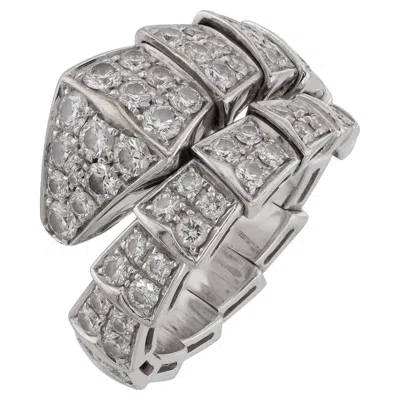 Pre-owned Bulgari Serpenti Viper Diamond White Gold Medium Ring Box