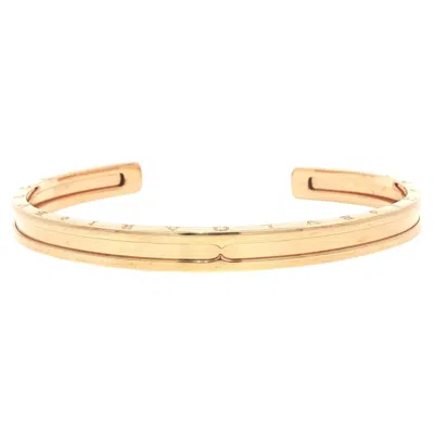 Pre-owned Bulgari Solid 18k Rose Gold B. Zero 1 Open Cuff Bangle Bracelet Size M In Red