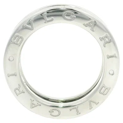 Pre-owned Bulgari Solid 18k White Gold Diamond B.zero1 4.8mm Wide Band Ring Sz3