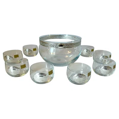 Pre-owned Bulgari Sterling Silver And Crystal Punch Set, 20th Century, Italy
