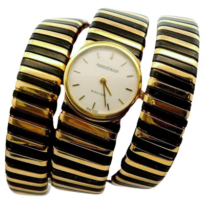 Pre-owned Bulgari Tubogas 18k Yellow And Blackened Gold Vintage Rare Watch