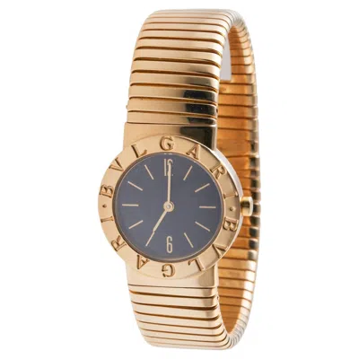 Pre-owned Bulgari Tubogas Gold Watch Bracelet Bb 26 2t In Multi