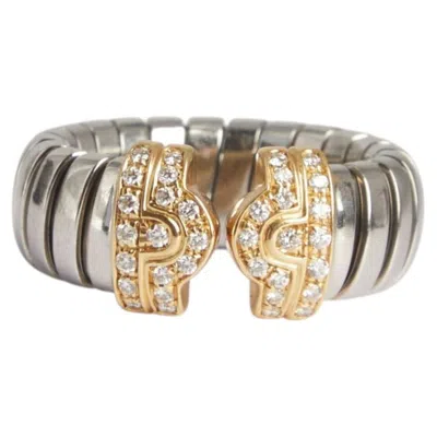 Pre-owned Bulgari , Two-colour "parentesi Tubogas" Diamond Ring, Vintage In Multi
