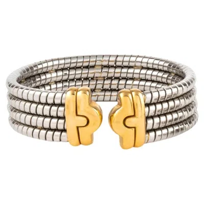 Pre-owned Bulgari , Two-colour Vintage "parentesi Tubogas" Cuff In Multi