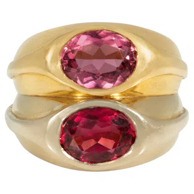 Pre-owned Bulgari , Two-stone, Two-toned Tourmaline Ring In Multiple