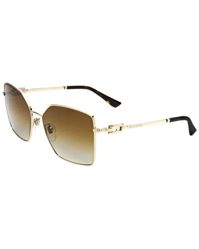 Bulgari Unisex Bv6175 56mm Sunglasses In Gold