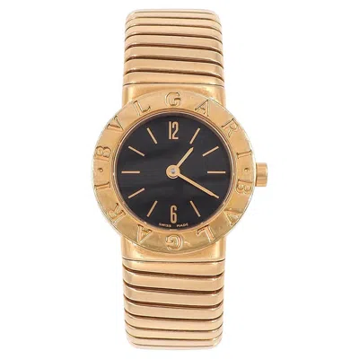 Pre-owned Bulgari Vintage 18 Karat Yellow Gold Tubogas Watch Bracelet By