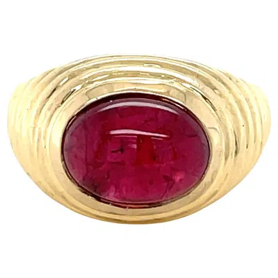 Pre-owned Bulgari , Vintage 18k Yellow Gold And Rubelite Ring