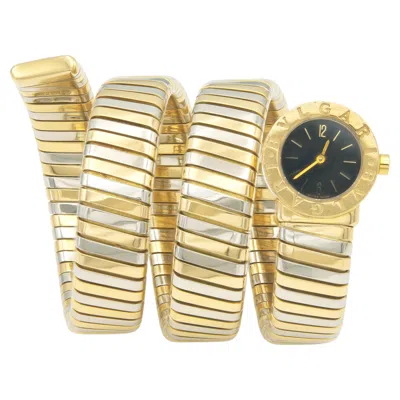 Pre-owned Bulgari Vintage 1980s Bvlgari Two-tone Tubogas Wrap Watch In Multiple