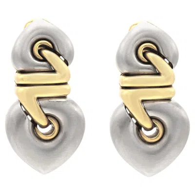 Pre-owned Bulgari Vintage 1990s Bvlgari Roma Doppio Cuore Earrings In Multi