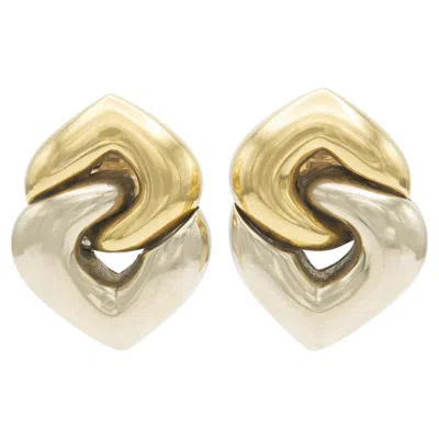 Pre-owned Bulgari Vintage 1990s Bvlgari Two-toned Doppio Cuore Earrings In Multiple