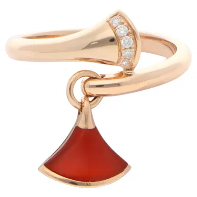Pre-owned Bulgari Vintage  Divas' Dream Carnelian And Diamond Ring In Rose Gold In Red