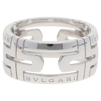 Pre-owned Bulgari Vintage  Parentesi Openwork Ring In White Gold