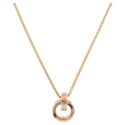 Pre-owned Bulgari Vintage  Roman Sorbet Diamond Pendant Necklace In Rose Gold In Red