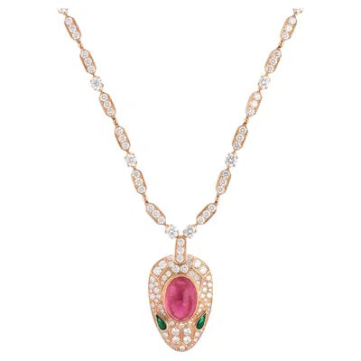 Pre-owned Bulgari Vintage  Serpenti High Jewellery Collection Rubellite, Diamond And Emeral In Multiple