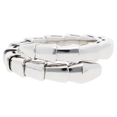 Pre-owned Bulgari Vintage  Serpenti Viper One-coil Ring In White Gold, Size S