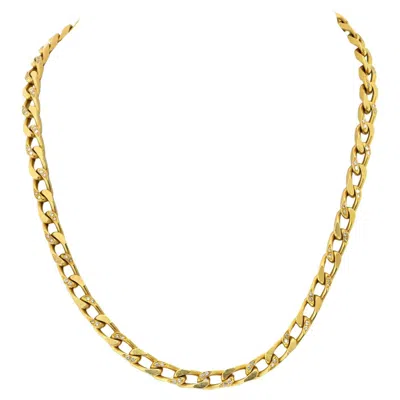 Pre-owned Bulgari Vintage Bvlgari 18k Yellow Gold Diamond Link Chain Necklace