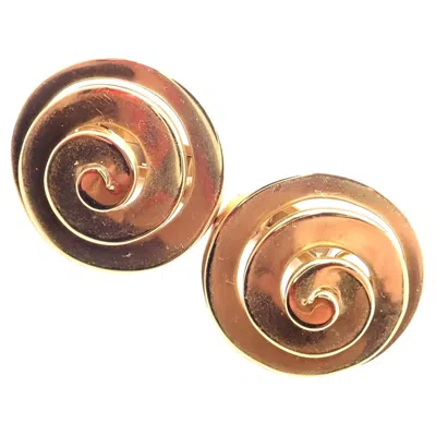 Pre-owned Bulgari Vintage Bvlgari  Yellow Gold Swirl Earrings