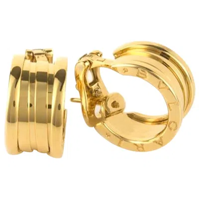Pre-owned Bulgari Vintage Bvlgari B.zero1 18 Karat Yellow Gold Hoop Stud Earrings With Box