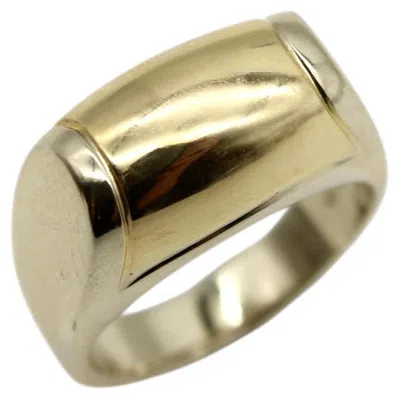 Pre-owned Bulgari Vintage Bvlgari Two-tone 18k Gold Tronchetto Ring, Italy, Circa 1980 In Multiple