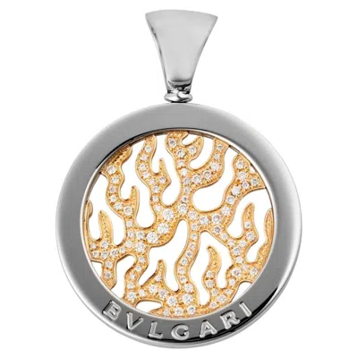 Pre-owned Bulgari Vintage Tondo Fire Pendant In 18k Yellow Gold, Diamonds, Circa 2000