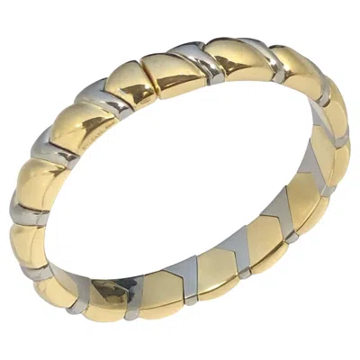 Pre-owned Bulgari Vintage White And Yellow Gold Bangle Bracelet