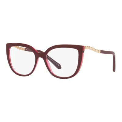 Bulgari Women's 52 Mm Bordeaux On Transparent Opticals In Multi