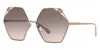 Bulgari Women's 58 Mm Rose Gold Sunglasses In Multi