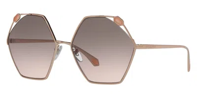 Bulgari Women's 58 Mm Rose Gold Sunglasses In Brown