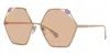 Bulgari Women's 58 Mm Rose Gold Sunglasses In Multi