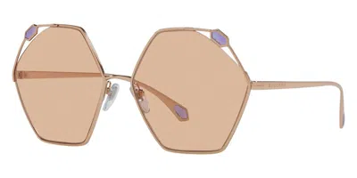 Bulgari Women's 58 Mm Rose Gold Sunglasses In Multi