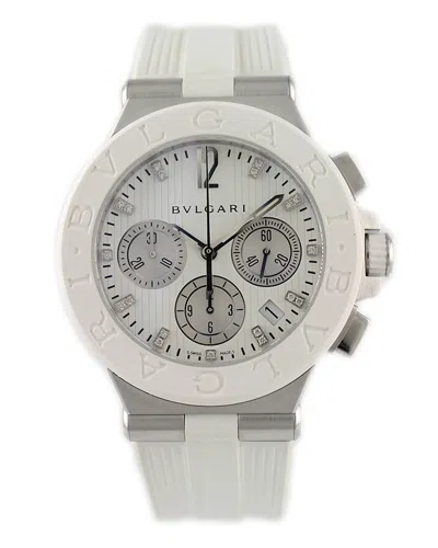 Bulgari Women's Diagono Diamond Watch With Original Box & Papers (authentic ) In Metallic