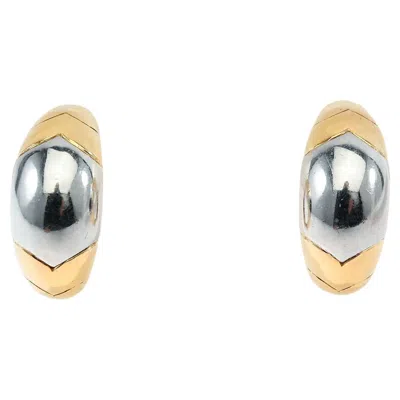 Pre-owned Bulgari Yellow And White Gold Half Hoop Earrings
