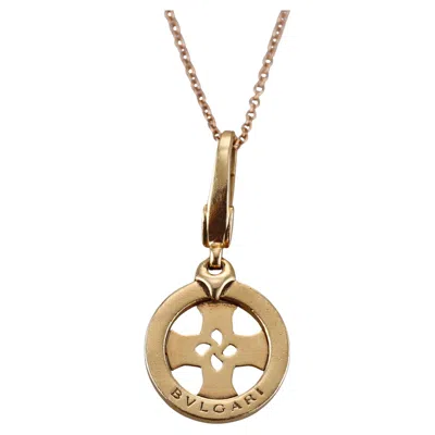 Pre-owned Bulgari Yellow Gold Cross Charm Pendant On Tiffany & Co Chain Necklace