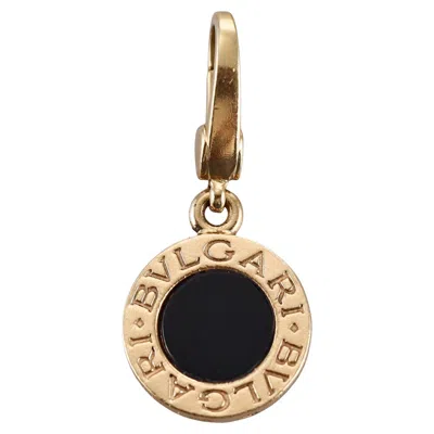 Pre-owned Bulgari Yellow Gold Onyx Charm Pendant