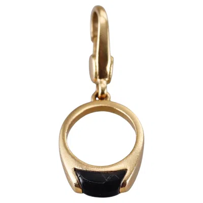 Pre-owned Bulgari Yellow Gold Onyx Ring Charm Pendant