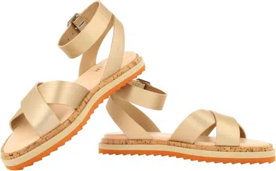 Bullboxer Waltton 053001f1s Sandals Women's 9 Platinum Cutout Ankle Strap Khd315 In Gold