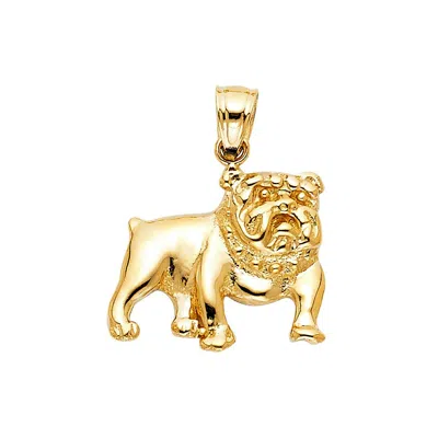 Pre-owned Bulldog Solid 14kt Gold  Unisex Pendant For Necklace In No